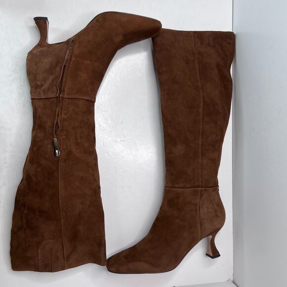 Sam Edelman Leigh Knee High Boots Side Zip Suede Upper Brown Womens 8.5 - Picture 2 of 10
